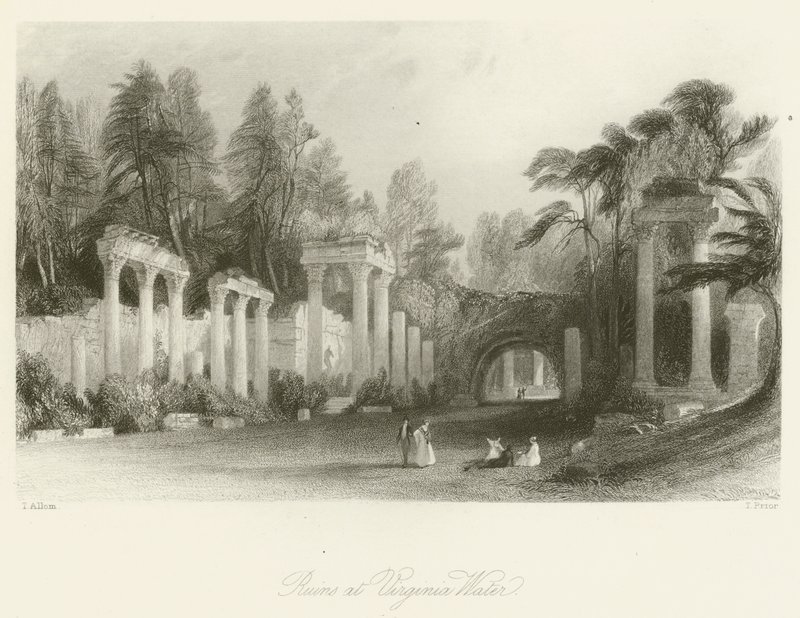 A Virginia Water romjai alkotó: after Thomas Allom