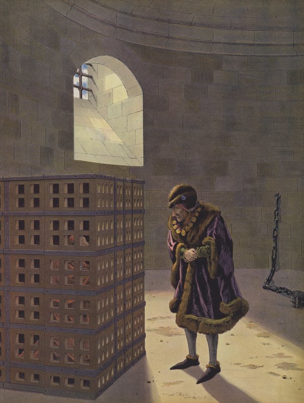 XI. Lajos nézi Balue bíborost, akit egy vasketrecbe zártak az Onzain kastély kazamataiban, mert intrikált ellenségével, Merész Károllyal, Burgundia hercegével alkotó: Onfray de Breville Job